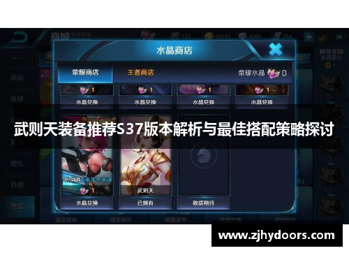 武则天装备推荐S37版本解析与最佳搭配策略探讨